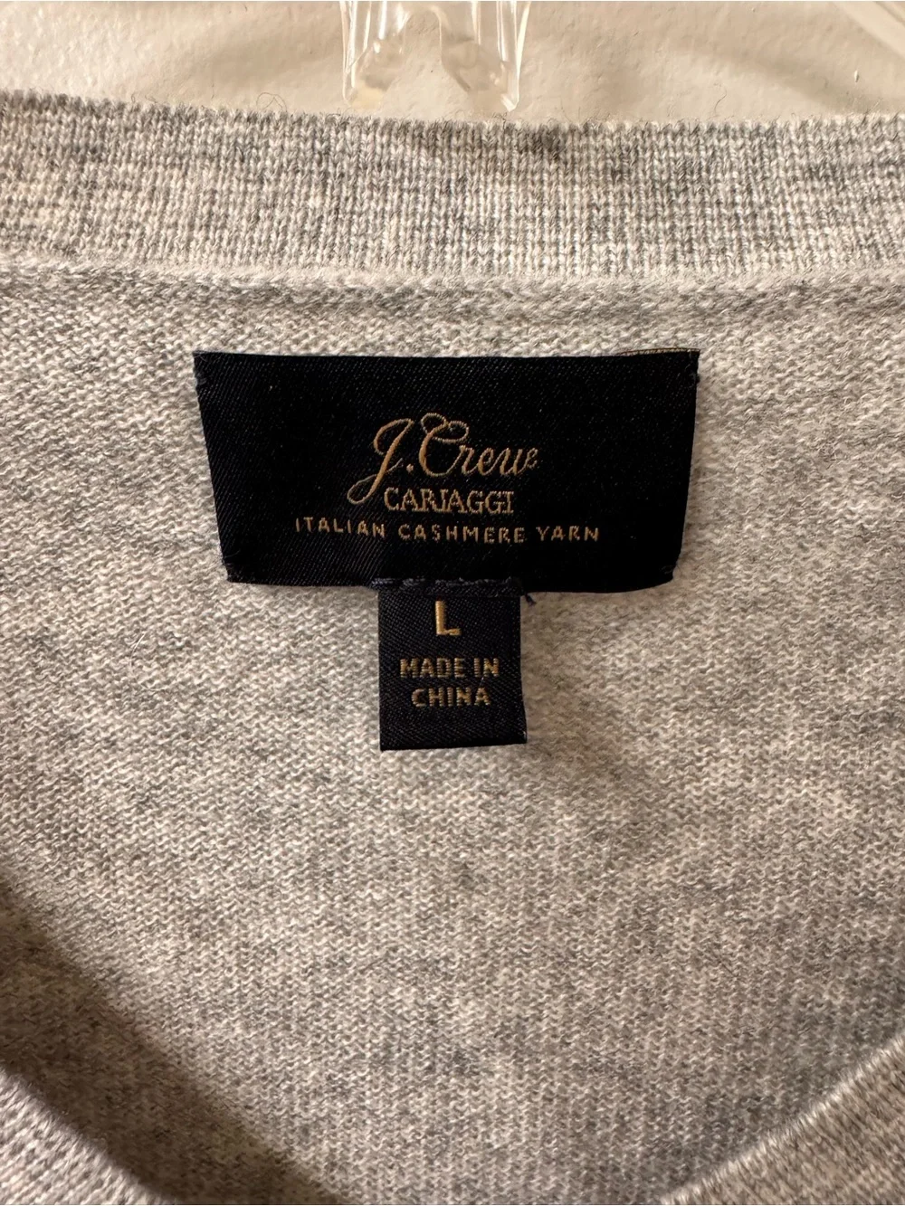 J. Crew Men's Cashmere V-Neck Sweater in Heather Gray